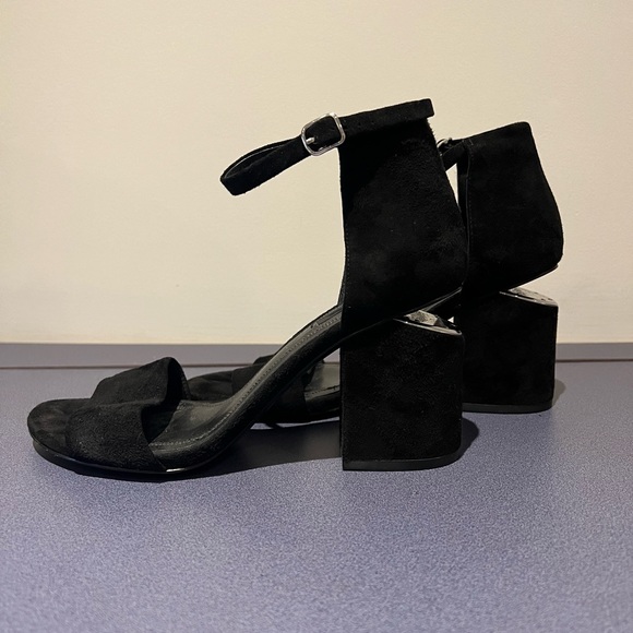 Alexander Wang Black Suede Heels With Cut Out Detail and Ankle Strap - Picture 5 of 6